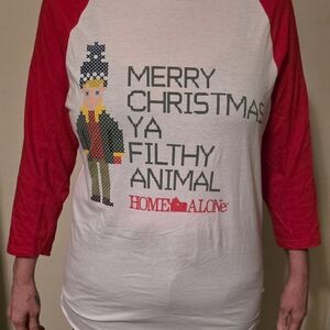 Christmas Raglan Shirt - Red and White
